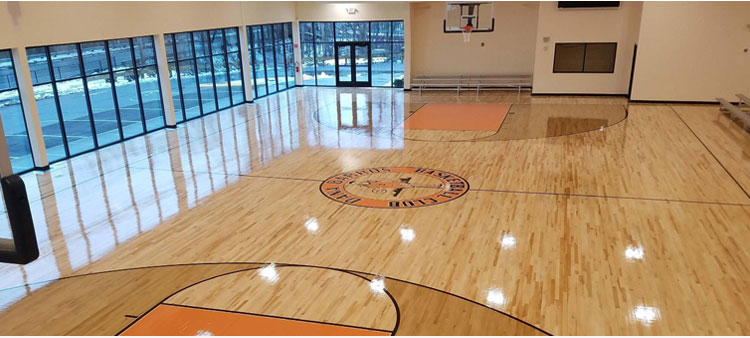 橡膠木木地板籃球館怎么翻新